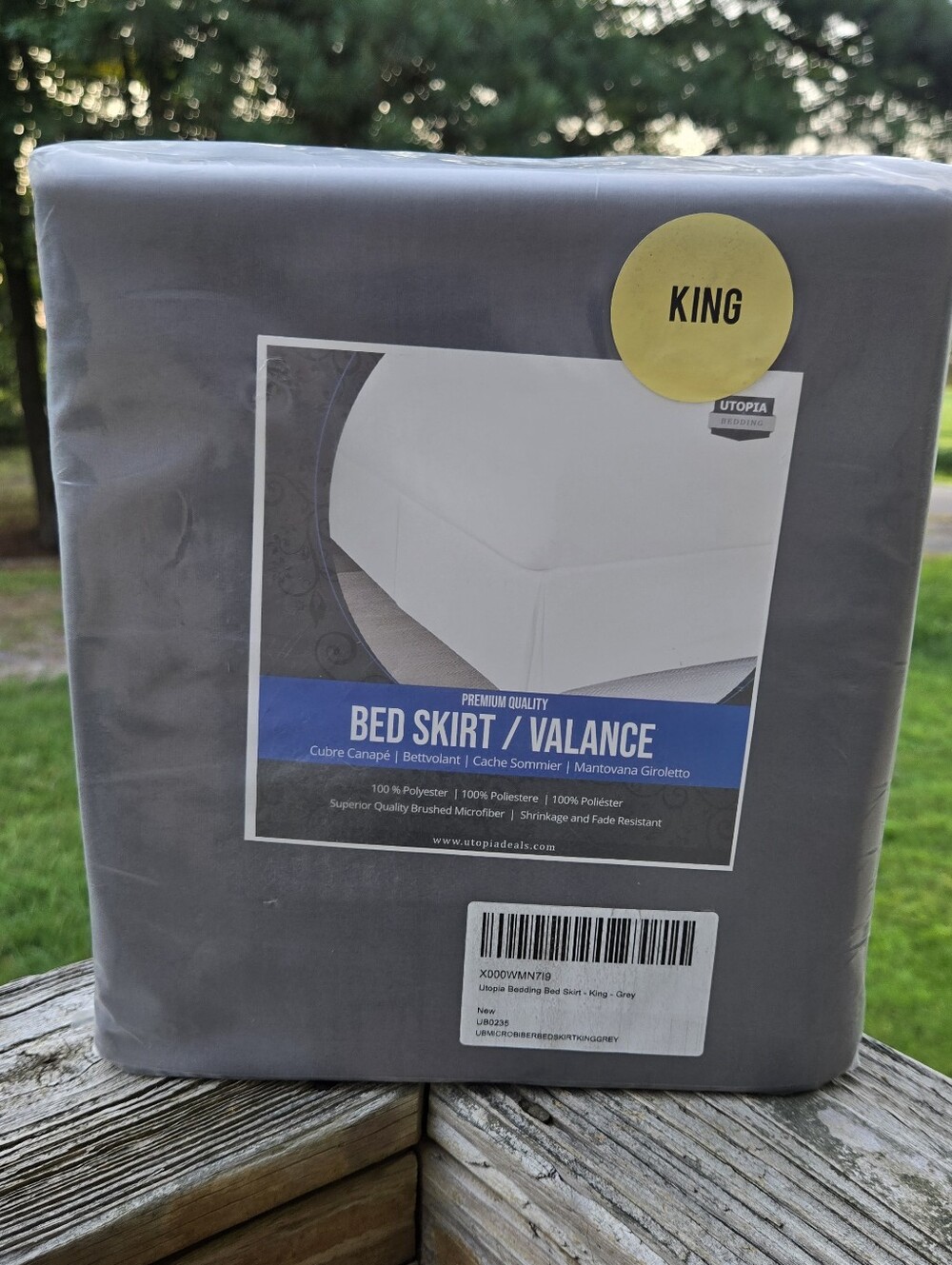 Gray King Bed Skirt / Valance